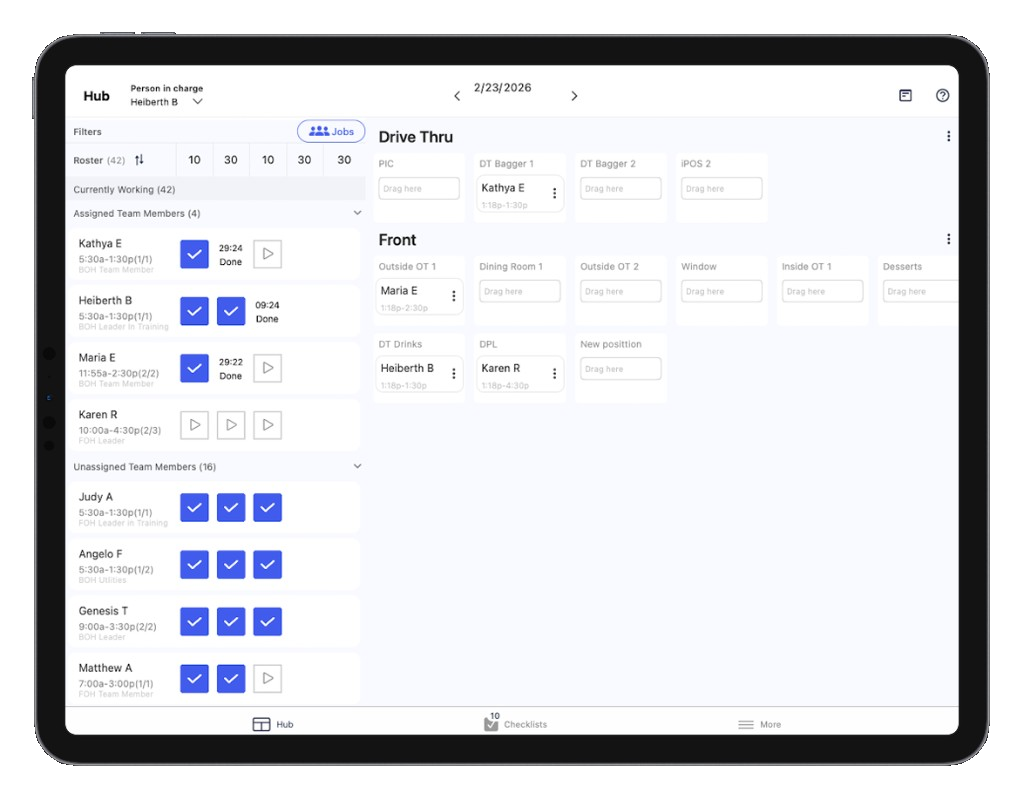 reShift on iPad: roster, stations, and shift assignments for restaurant teams